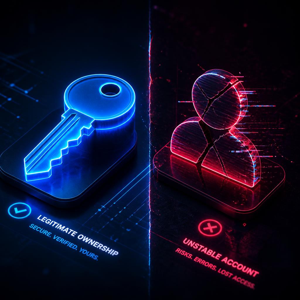 Visual comparison of redeemable Steam game key activation versus shared account login credentials