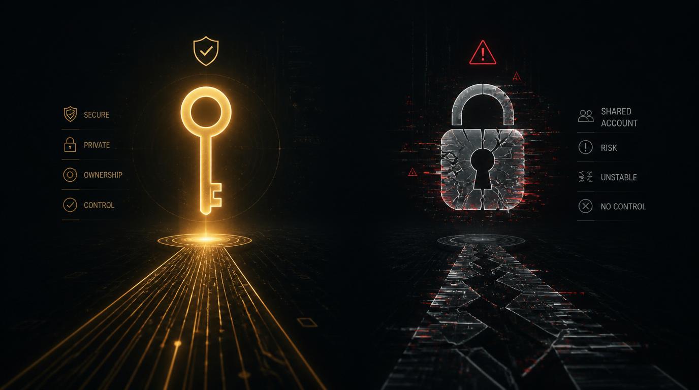 Comparison of Xbox retail game key redemption versus shared account login credential risks